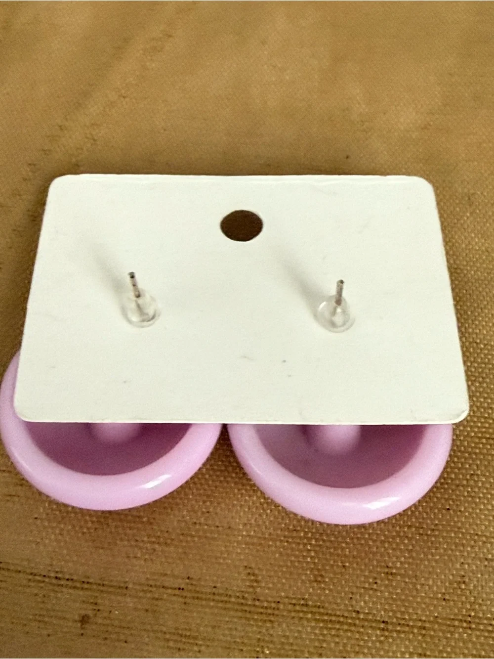 Pink Dome Button Earrings